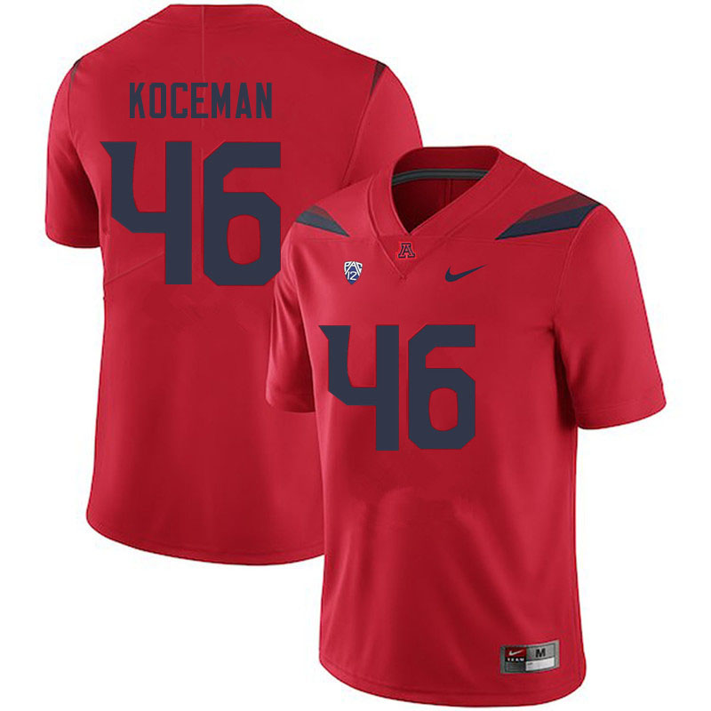 Men #46 Jack Koceman Arizona Wildcats College Football Jerseys Sale-Red